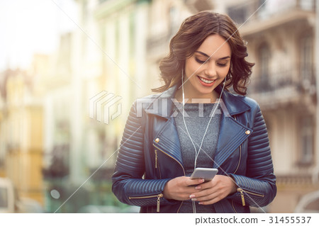 Young woman city walk tourist vacation lifestyle Young woman city walk tourist vacation lifestyle 31455537