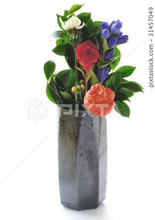 Flower black vase White back Flower black vase White back 31457049