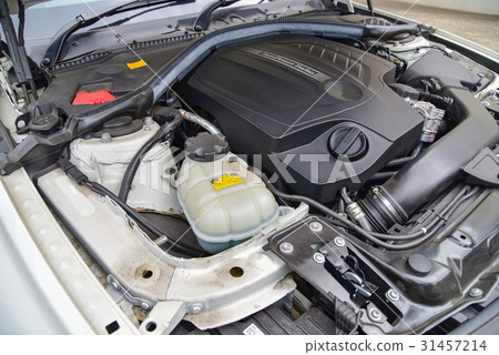 Engine room of imported car 31457214
