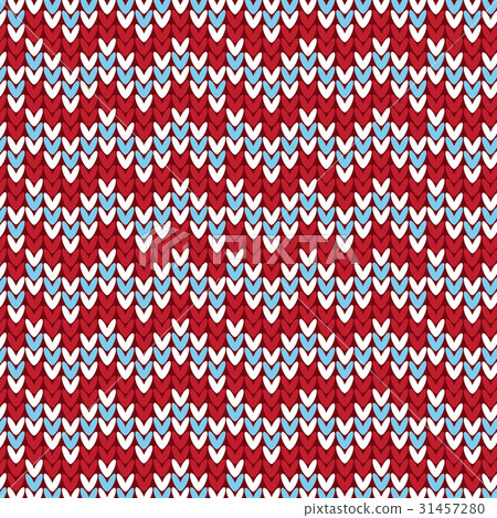 red white blue chevron knitting pattern background