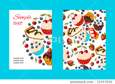 Dessert promo card cartoon style. Dessert promo card cartoon style. 31457650