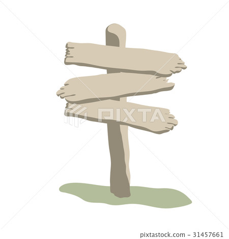 Three arrow shapes weathered wooden signs Three arrow shapes weathered wooden signs 31457661
