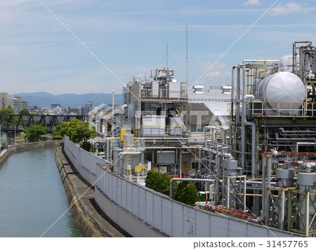 Factory plant and Lake Biwa Hydrophobia and townscape Factory plant and Lake Biwa Hydrophobia and townscape 31457765