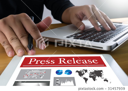 Press Release concept, Thoughtful male person Press Release concept, Thoughtful male person 31457939