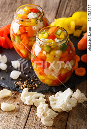 Spicy Homemade Pickled Giardiniera Spicy Homemade Pickled Giardiniera 31458955