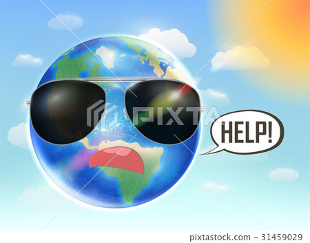 Planet earth globe need help from global warming Planet earth globe need help from global warming 31459029
