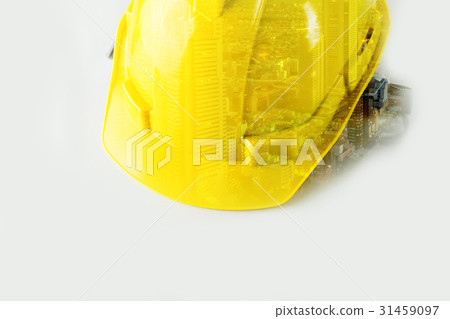 Safety Helmet with City double exposure  31459097