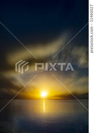 Sunset sky with motion cloud at the lake. 31460027