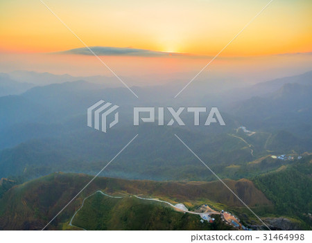 a small dirt road to hilltop near the border 31464998
