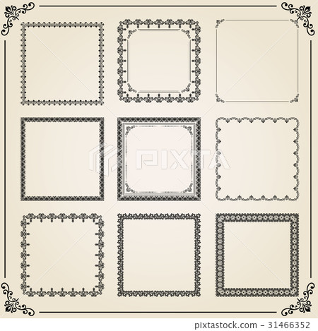Vintage Set of Vector Square Elements 31466352