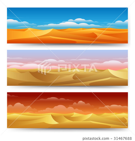 Sand dunes banners set Sand dunes banners set 31467688