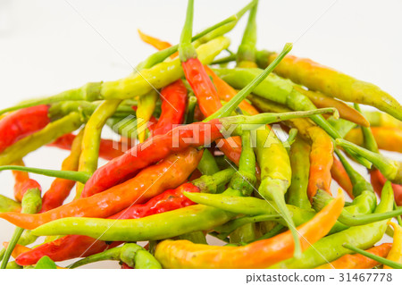 Red chili pepper on white background 31467778