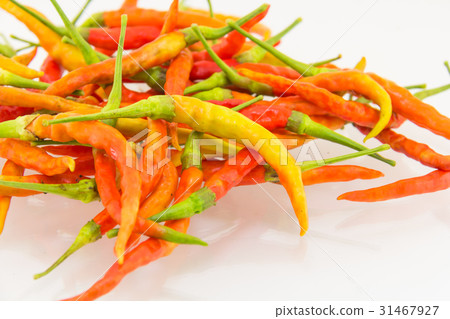 Red chili pepper on white background 31467927