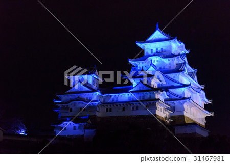 兵庫夜的姬路城堡城堡塔 31467981