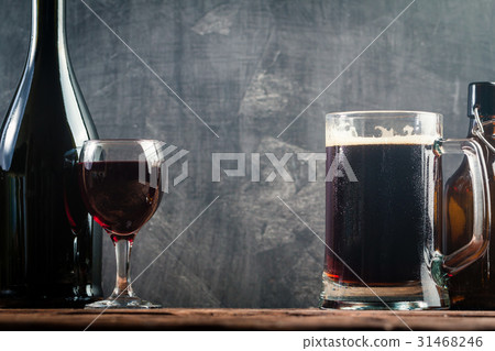 Glass of Beer and red wine Glass of Beer and red wine 31468246