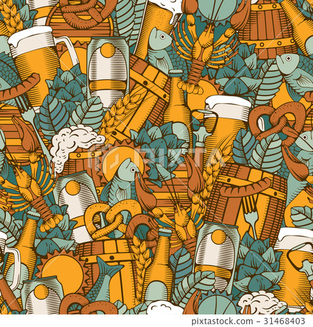 Beer seamless pattern 31468403