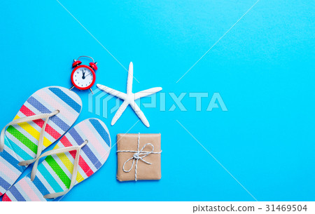 sandals, gift, alarm clock and starfish sandals, gift, alarm clock and starfish 31469504