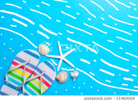 sandals, seashells and starfish 31469509