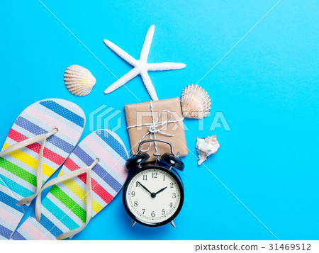 sandals, seashells, gift, alarm clock and starfish sandals, seashells, gift, alarm clock and starfish 31469512