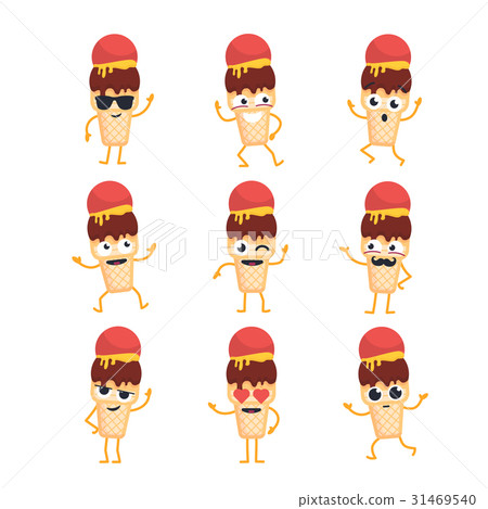 Ice Cream - vector set of mascot illustrations. Ice Cream - vector set of mascot illustrations. 31469540