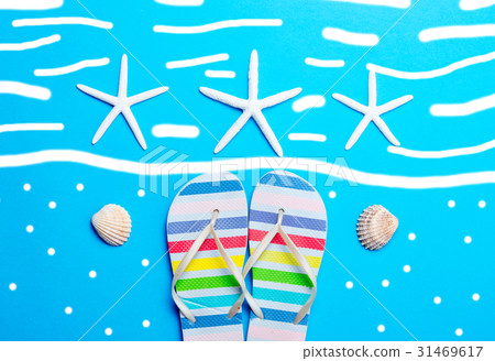 sandals, seashells and starfishes 31469617