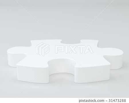 White puzzle with soft shadows. 31473288