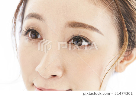 A woman with eyelash extensions 31474301
