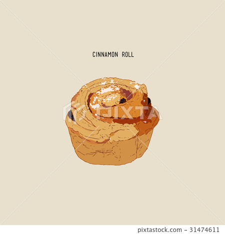 cinnamon rolls , sketch vector. 31474611