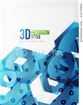 Vector 3d hexagon background - Stock Illustration [31474940] - PIXTA