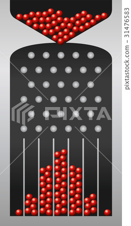 Galton board showing normal distribution 31476583