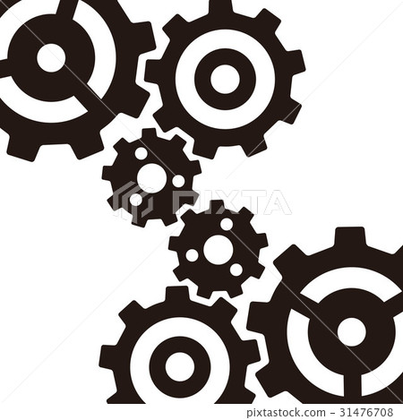 Six gears isolated on white background 31476708