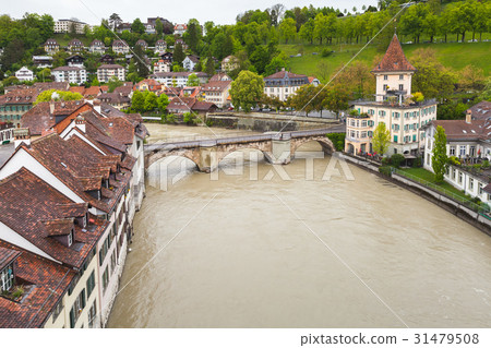Aare river. Coastal landscape of Bern 31479508