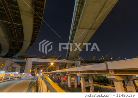 High-speed and subway high-bridge of Tempozan 31480159