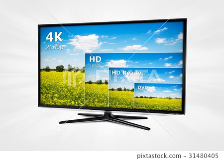 4K television display with comparison resolutions 31480405