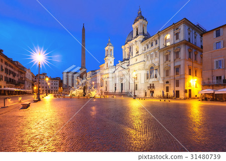 Piazza Navona Square at night, Rome, Italy. Piazza Navona Square at night, Rome, Italy. 31480739
