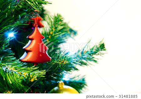 Red bauble shape of christmas tree Red bauble shape of christmas tree 31481885