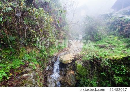 water stream on hill in Tiantouzhai village water stream on hill in Tiantouzhai village 31482017