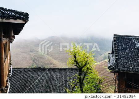 cottages in Tiantouzhai village and terraced hills cottages in Tiantouzhai village and terraced hills 31482084