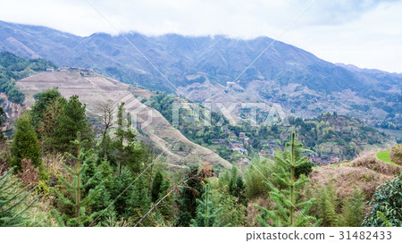 view of mountain Dazhai country in spring view of mountain Dazhai country in spring 31482433