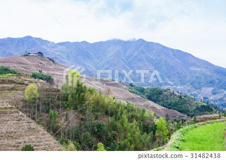view of mountain near Dazhai village in country view of mountain near Dazhai village in country 31482438