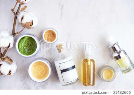 Natural skincare cosmetics from above Natural skincare cosmetics from above 31482606