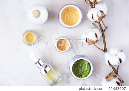 Natural skincare cosmetics from above Natural skincare cosmetics from above 31482607
