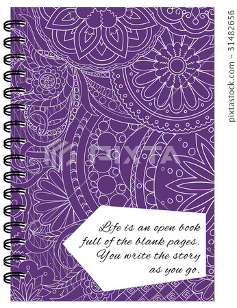 violet cover zen floral design of the notebook 31482656