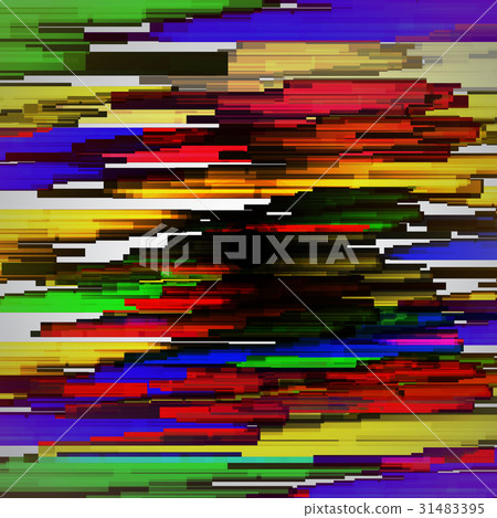 Glitched horizontal stripes. Colorful night lights 31483395