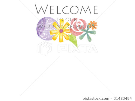 Handwritten flower welcome card Handwritten flower welcome card 31483494