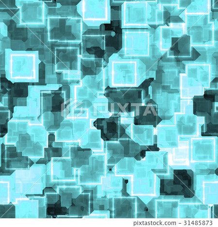 Brightly detailed square glowing crystal etched closeup texture background (seamless connection, high resolution 3D CG rendering ∕ coloring illustration) 31485873