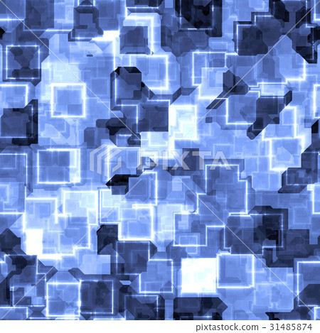 Brightly detailed square glowing crystal etched closeup texture background (seamless connection, high resolution 3D CG rendering ∕ coloring illustration) 31485874