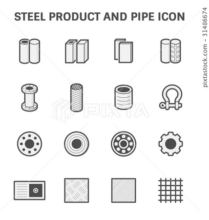 Steel Pipe Icon 31486674