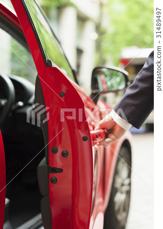 Casual middle businessman red car 31489497