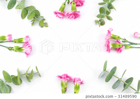 Square wreath made from flowers and leaves Square wreath made from flowers and leaves 31489590